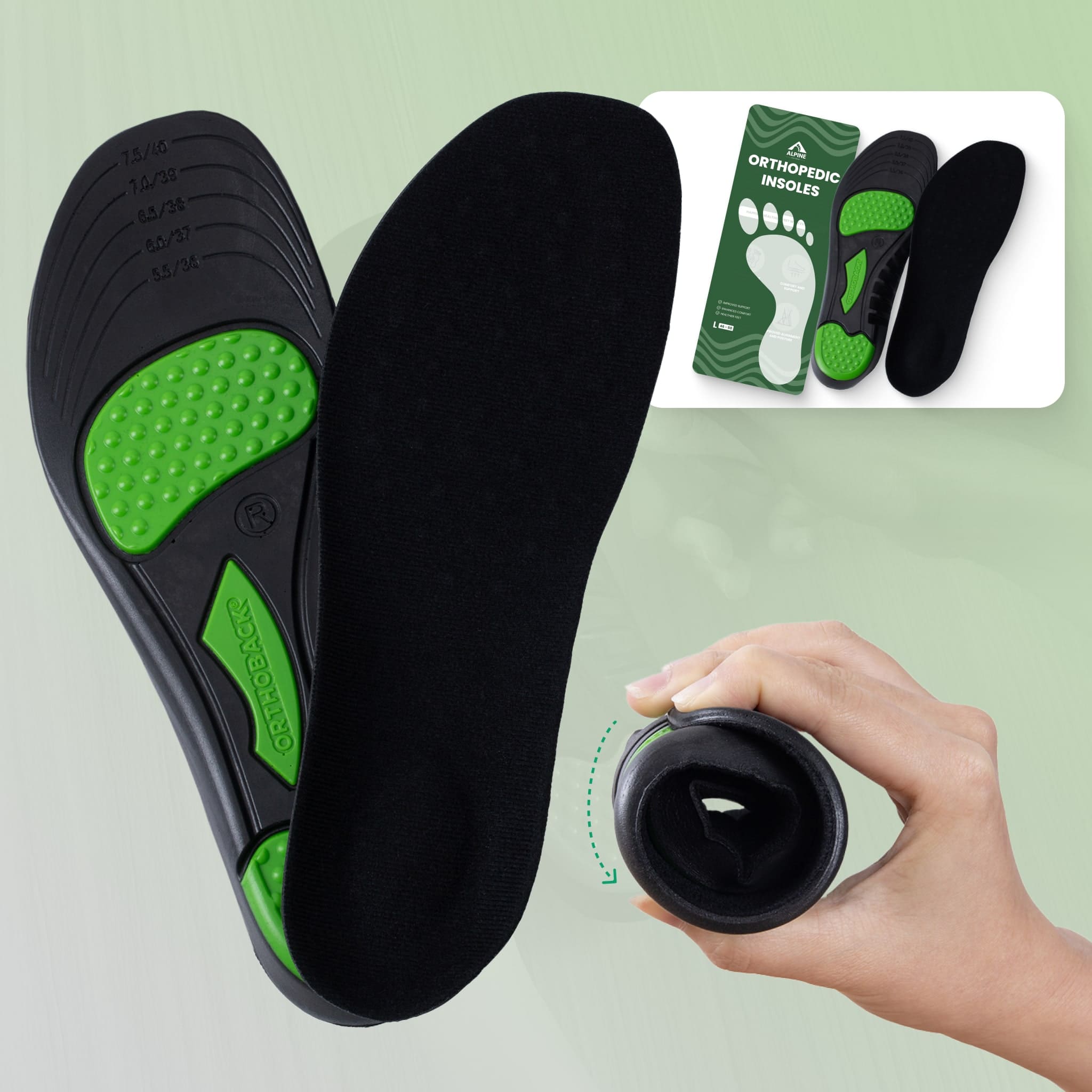 Alpine Orthopedic Soles - Pain relieving and shock absorbing foot pads