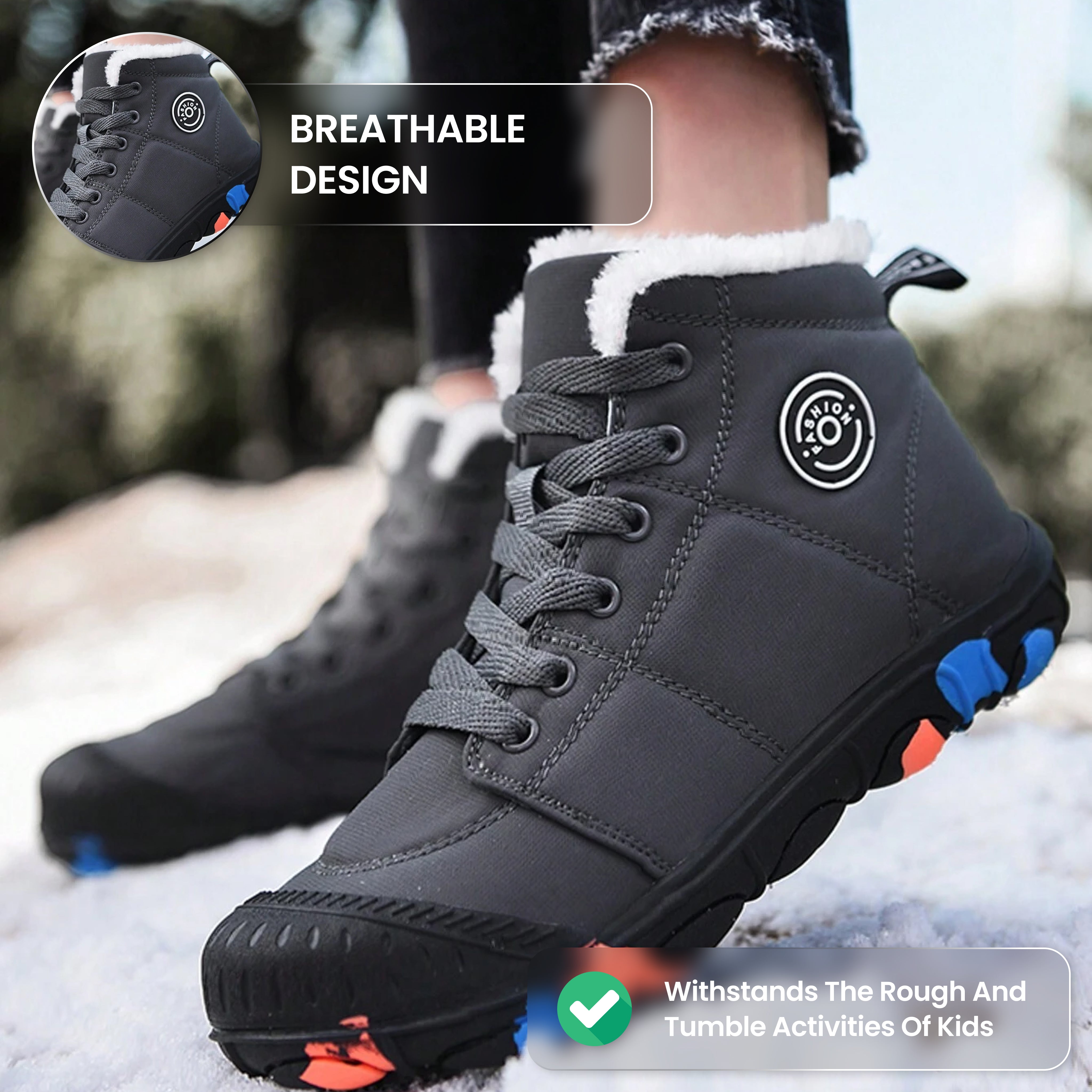 Alpine Kids - Waterproof Barefoot Winter Shoes for Kids
